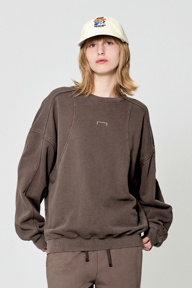 GOALSTUDIO -  - RETRO PIGMENT SWEAT-DARK BROWN