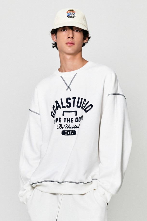 GOALSTUDIO -  - VARSITY BRUSHED SWEAT-OFF WHITE