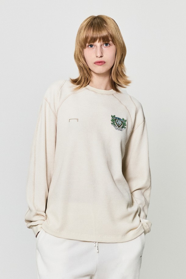 GOALSTUDIO - 긴팔티셔츠 - WAFFLE LONG SLEEVE TEE-CREAM