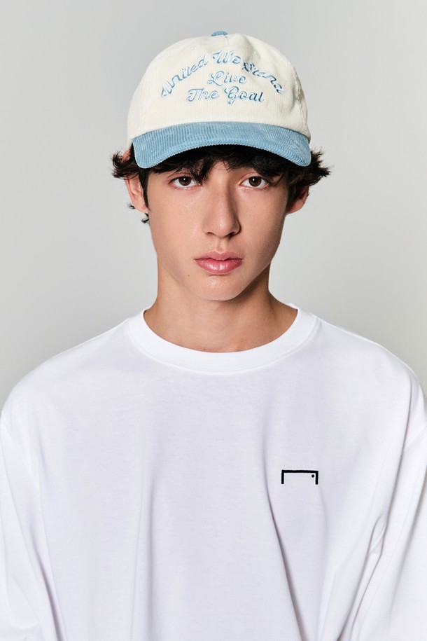 GOALSTUDIO - 모자 - COLOR BLOCK CORDUROY CAP-SKY BLUE