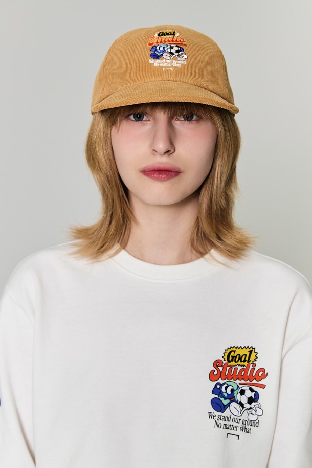 GOALSTUDIO - 모자 - GRAFFITI CORDUROY DUCKBILL CAP-CAMEL