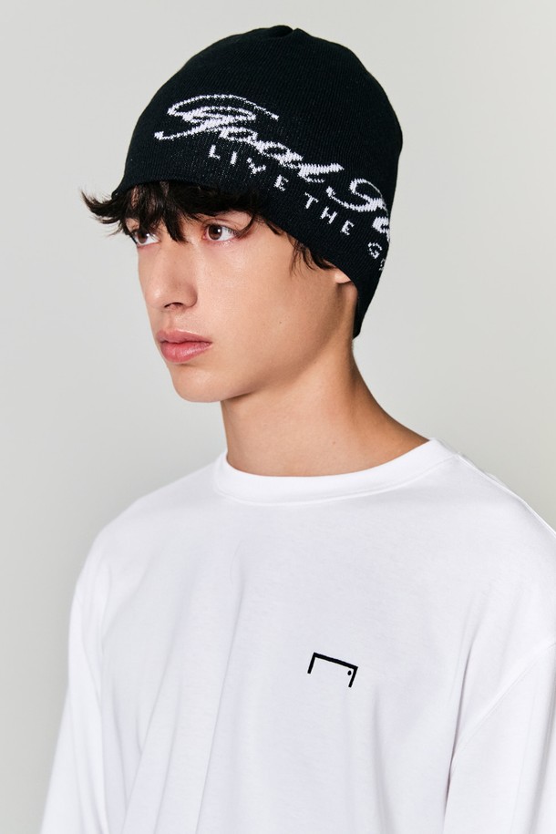 GOALSTUDIO - 모자 - ESSENTIAL JACQUARD BEANIE-BLACK