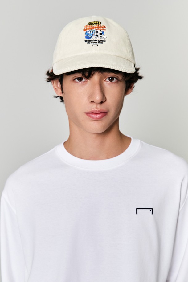 GOALSTUDIO - 모자 - GRAFFITI CORDUROY DUCKBILL CAP-OFF WHITE