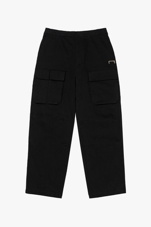 HEAVY WEIGHT TWILL CARGO PANTS-BLACK