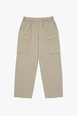 BRUSH LINED STRETCH CARGO PANTS-BEIGE