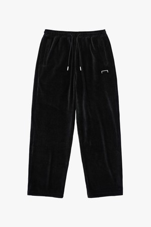 CORDUROY STRAIGHT PANTS-BLACK