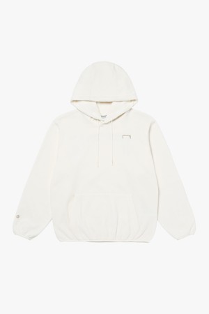 ESSENTIAL EMBROIDERY FLEECE HOODIE-OFF WHITE