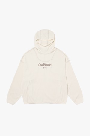 WAFFLE OVER FIT HOODIE-CREAM