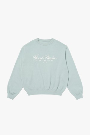 BASIC EMBROIDERY SWEATER-SKY BLUE