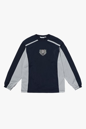 EMBLEM BRUSH LINED WIND PULLOVER-NAVY