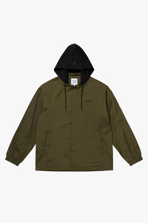 GRAFFITI COACH JACKET-OLIVE GREEN