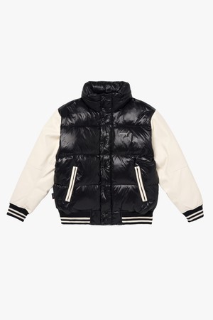 VARSITY PUFFER DOWN JACKET-BLACK