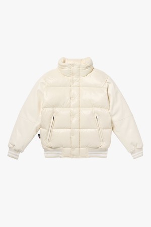 VARSITY PUFFER DOWN JACKET-CREAM