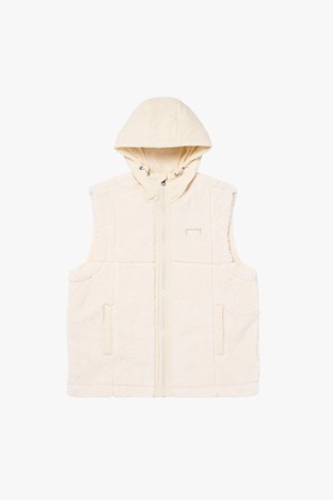 STADIUM STITCH FLEECE VEST-CREAM