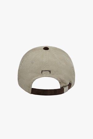 COLOR BLOCK CORDUROY CAP-BROWN