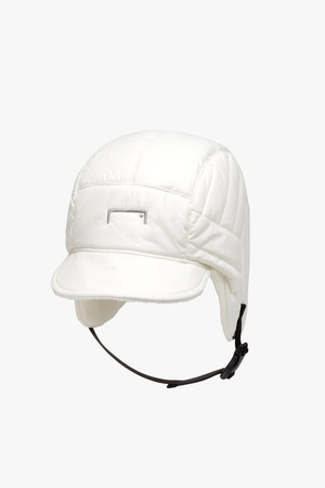 SUPERBALL QUILTED EARFLAP CAP-OFF WHITE