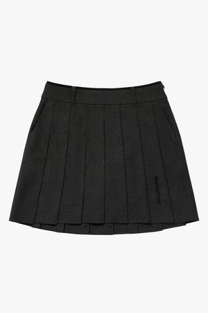 MCC W ESSENTIAL PLEATS SKIRT-CHARCOAL GREY_GREY-a