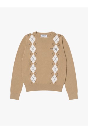 MCC W ARGYLE CREW NECK SWEATER-BEIGE_BEIGE-a