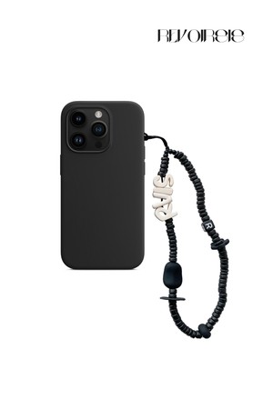 nature beads phone strap black