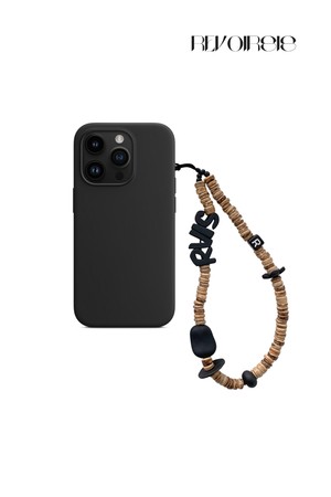 nature beads phone strap brown