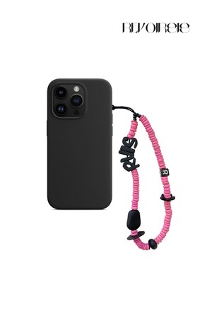 nature beads phone strap pink