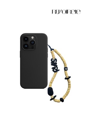 nature beads phone strap yellow