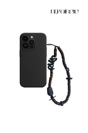 nature beads phone strap dark brown