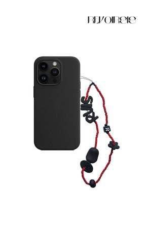 thin beads phone strap red