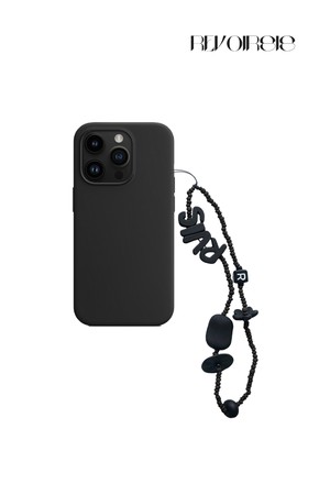 thin beads phone strap black