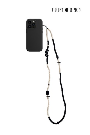 nature beads crossbody phone strap cream mix