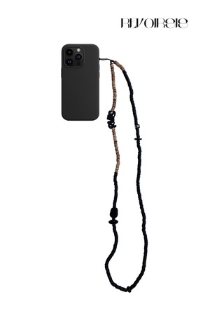 nature beads crossbody phone strap brown mix