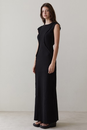 RVIS cutting maxi dresses black