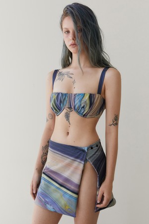 RVIS shirring bikini bralette multi