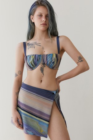 RVIS shirring bikini skirt multi