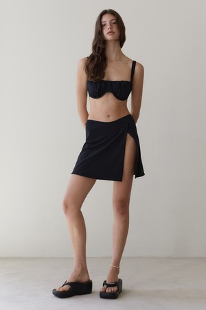 RVIS shirring bikini skirt black