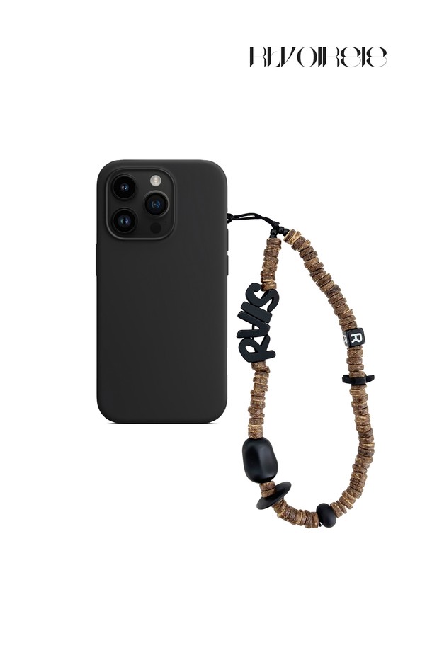 REVOIRSIS - 키링/참 - nature beads phone strap coconut brown