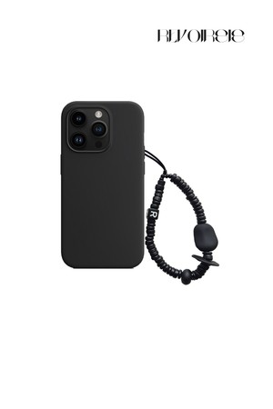 nature beads phone strap short black