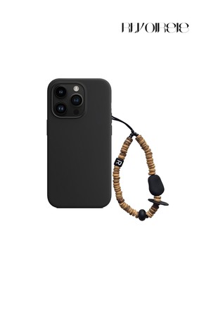 nature beads phone strap short brown