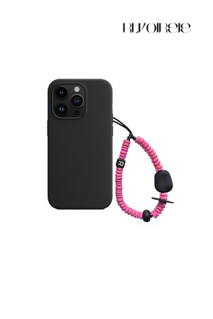 nature beads phone strap short pink