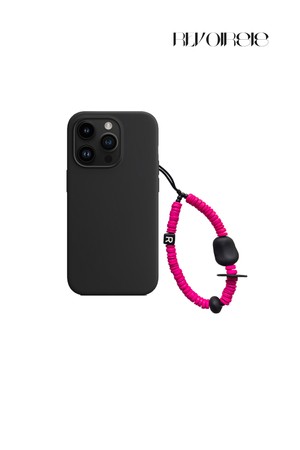 nature beads phone strap short magenta