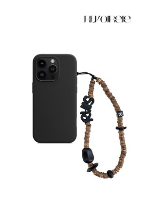 nature beads phone strap coconut brown