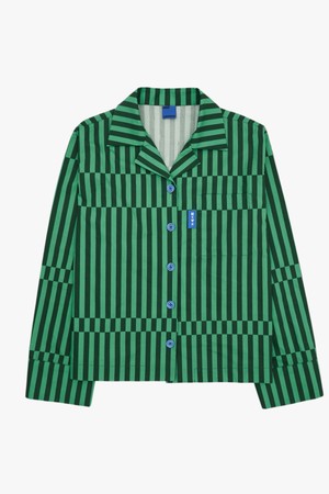 남녀공용 l DRP 올라운드웨어 셔츠 RHYTHM STRIPE GREEN_GREEN-a