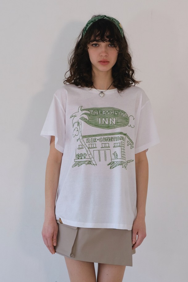 THE ASHLYNN - 반소매 티셔츠 - THEASHLYNN INN T SHIRT_WHITE