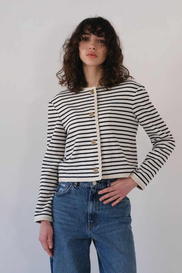 THE ASHLYNN - 가디건 - LINDSAY STRIPE CARDIGAN