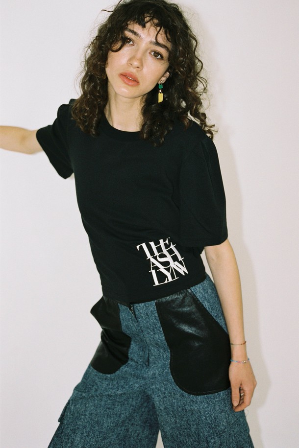 THE ASHLYNN - 반소매 티셔츠 - JANICE TIE BACK T SHIRT_BLACK