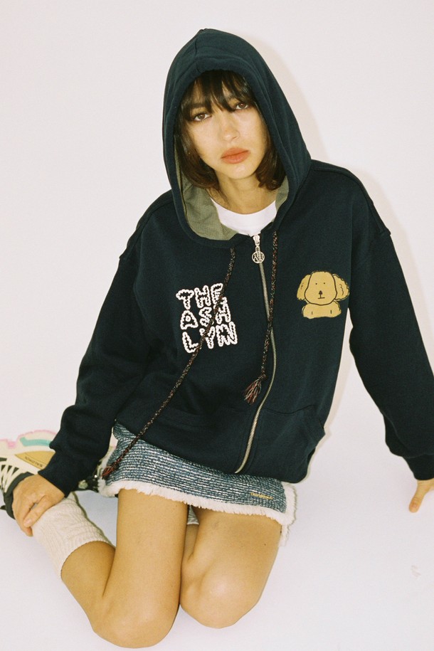 THE ASHLYNN - 후드 집업 - EVERYDAY PAM HOODIE ZIPUP_NAVY