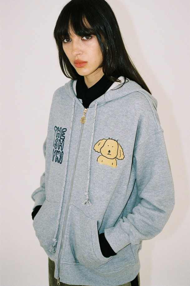 THE ASHLYNN - 후드 집업 - EVERYDAY PAM HOODIE ZIPUP_GREY