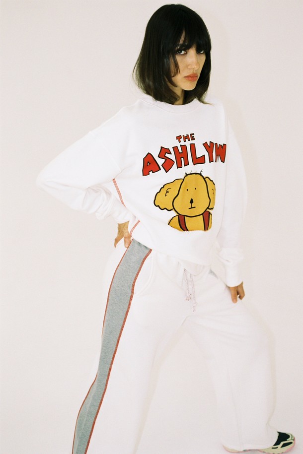 THE ASHLYNN - 롱/미디팬츠 - BONNIE SIDE COSTRAST SWEATPANTS_IVORY