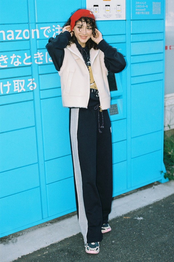 THE ASHLYNN - 롱/미디팬츠 - BONNIE SIDE COSTRAST SWEATPANTS_NAVY