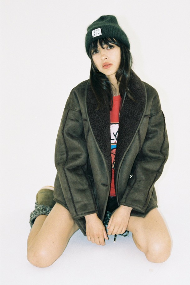 THE ASHLYNN - 코트 - KIARA WOOL SHEARLING JACKET_BROWN